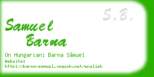 samuel barna business card