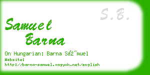 samuel barna business card